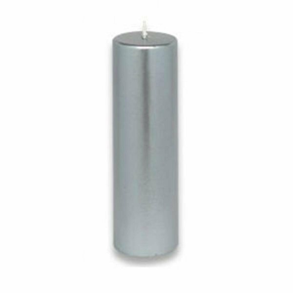 Zest Candle CPZ-123-24 2 x 6 in. Metallic Silver Pillar Candle, 24PK CPZ-123_24